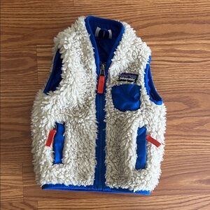 Patagonia Kids Blue and Cream Fleece Vest